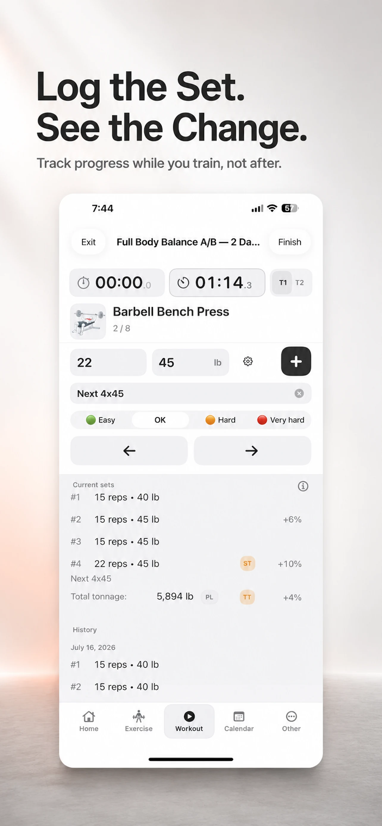 Fitness Karma showing reusable workout templates.