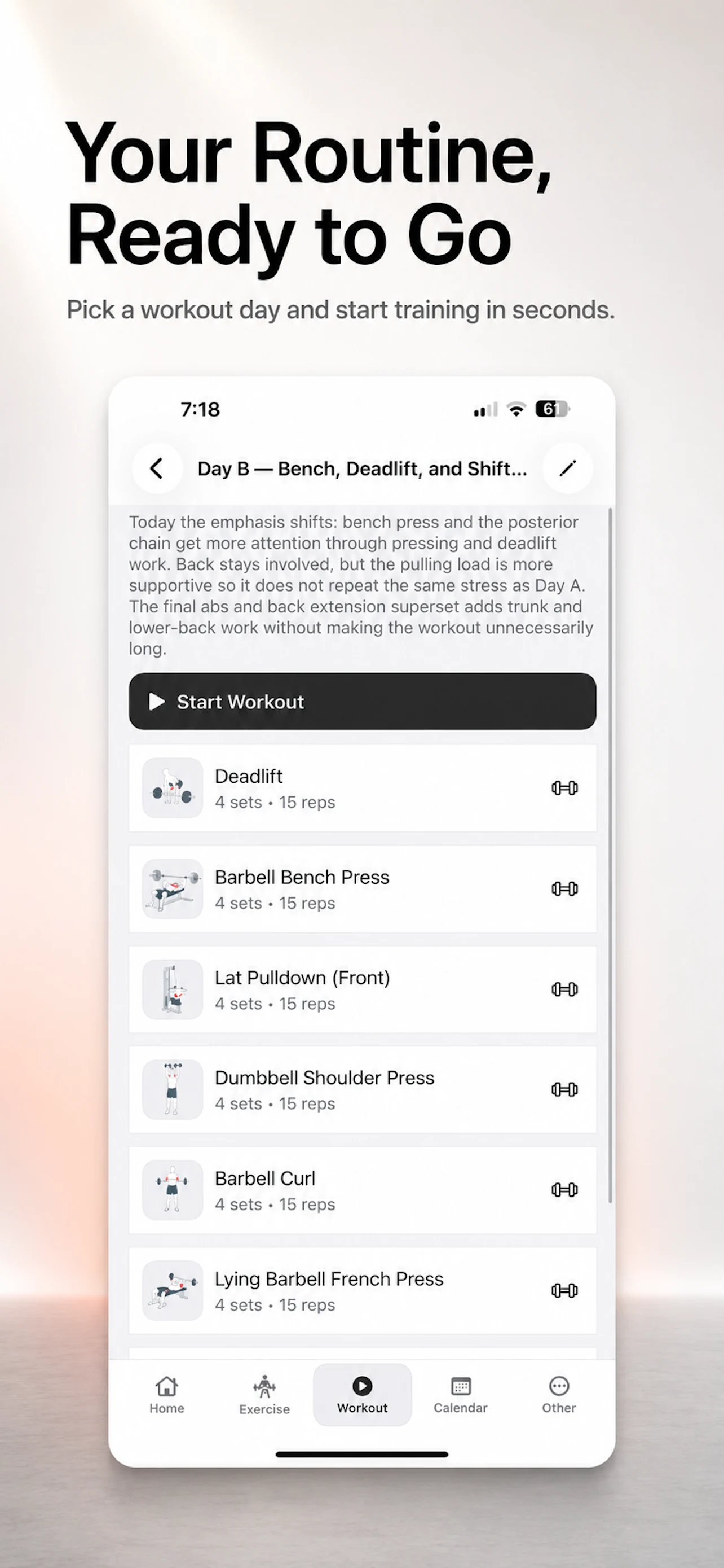 Fitness Karma showing workout history and training statistics.